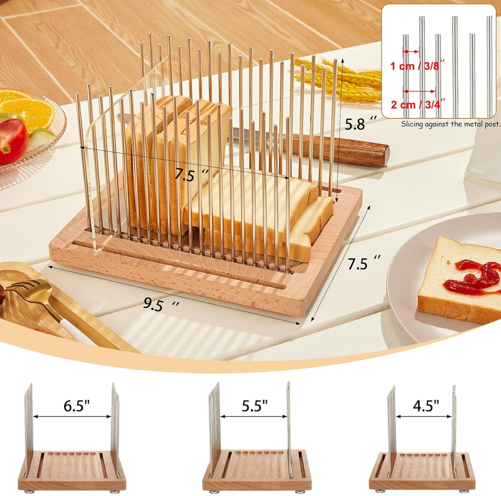 Stainless Steel Bread Slicer Guide with Beechwood Cutting Board R27345