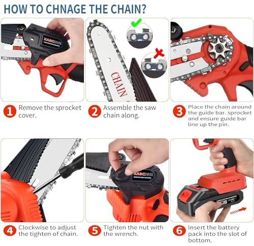 Cordless Mini Chainsaw 6 Inch with 2 Batteries and Charger D283554
