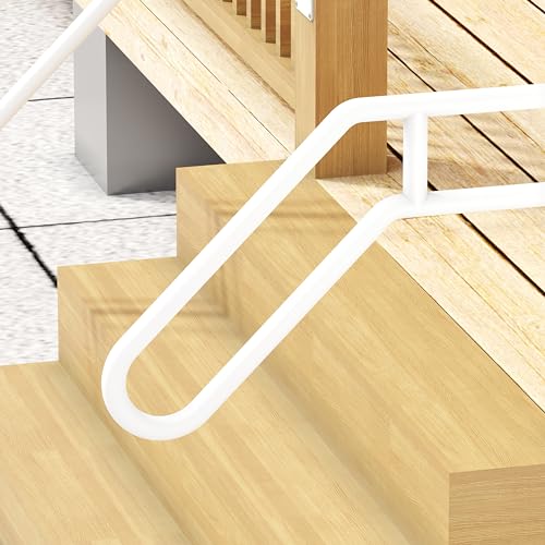 Outdoor Step Handrails - Wall Mount Heavy Duty Steel Stair Railing for 1-3 Steps B88790