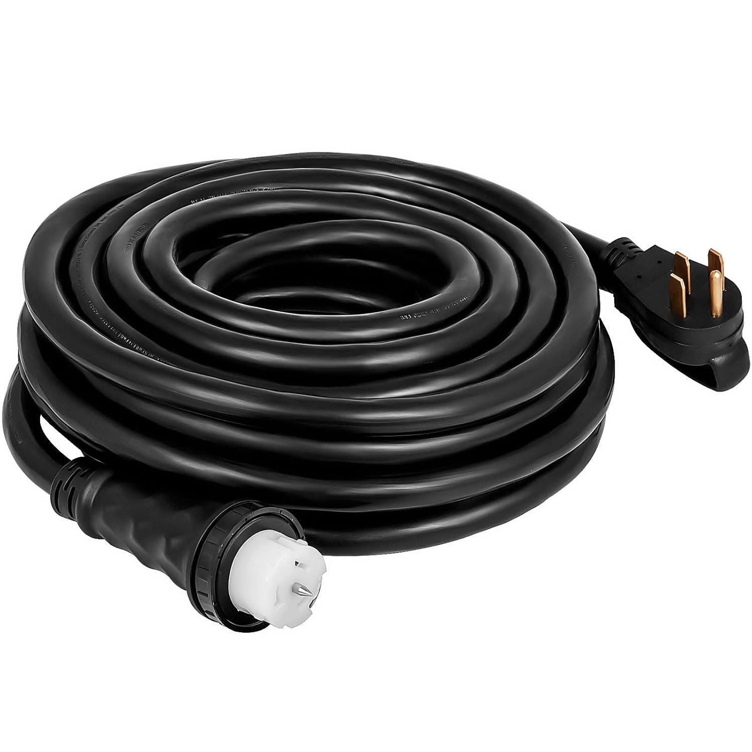 50 ft 50 Amp Generator Extension Cord 4 Wire 8 Gauge 125V 250V Twist Lock Connectors H470356