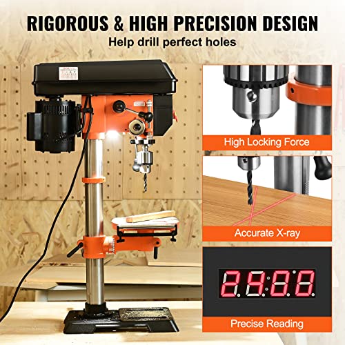 Benchtop Drill Press, Variable Speed, Tilting Worktable with Laser Light E35858