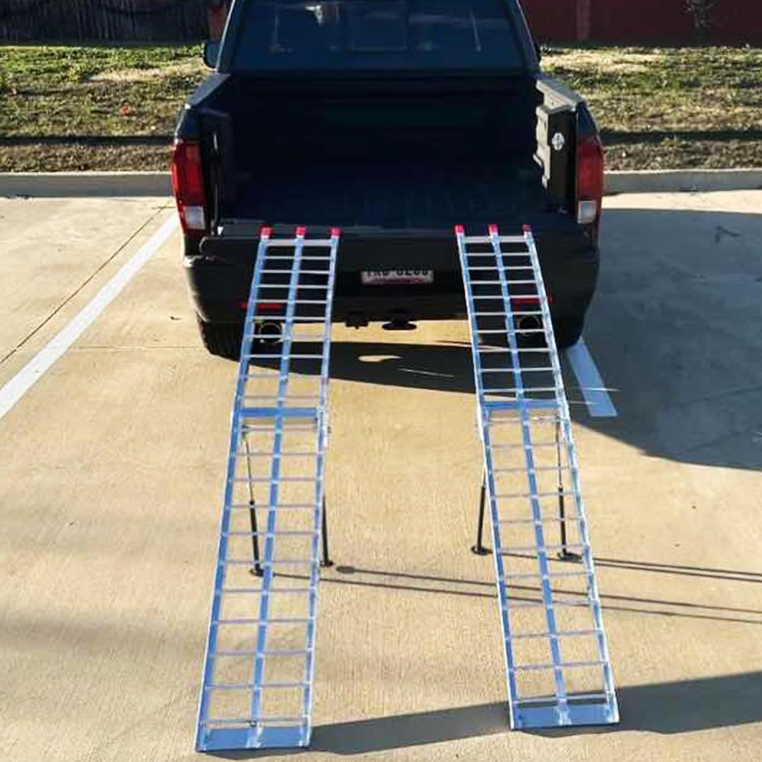 ATV Ramps 7.5ft, 3000 lbs Aluminum Folding Loading Ramps with Removable Support Legs G3896