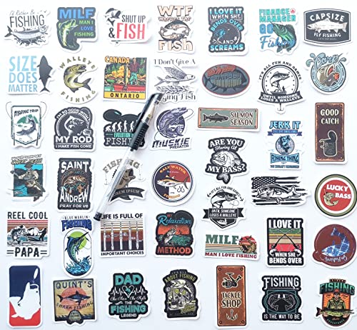 Funny Fishing Decal Bass Sticker for Boats Trout Fish Graphics 50Pcs G760