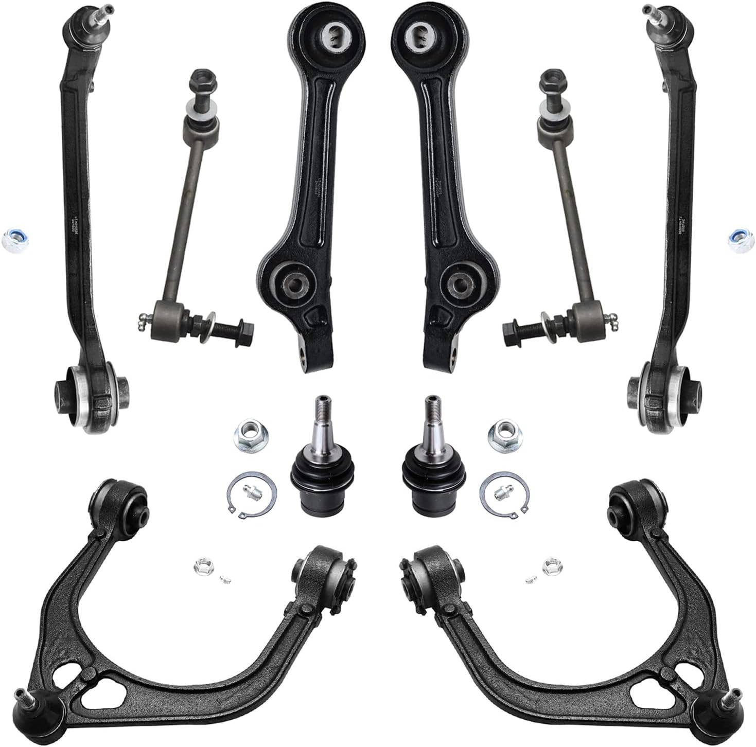 Detroit Axle - RWD Front End Control Arms Kit for 11-19 Chrysler 300 Dodge Challenger Charger, Control Arms Ball joints Sway Bars 2011 2012 2013 2014 2015 2016 2017 2018 2019 Replacement - 10pc Set
