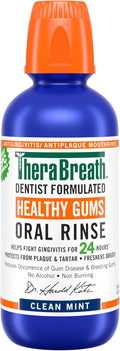 TheraBreath Healthy Gums Oral Rinse Clean Mint - 16 oz, Pack of 6