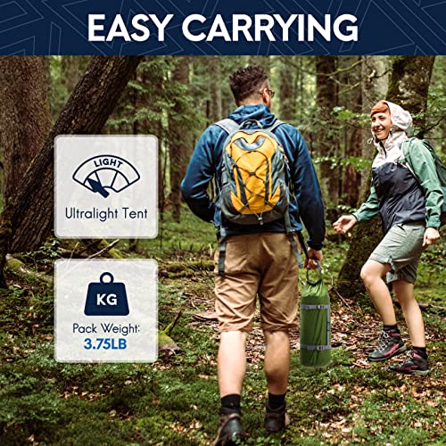 Ultralight Backpacking Tent 1 Person, 3 Season Waterproof Double Layer M1751