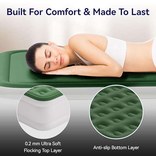 Inflatable Mattress Queen with Built-in Pump, 22" Gray A185464