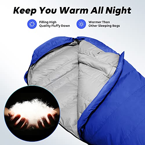 Mummy Sleeping Bag, 4 Season Warm & Cold Weather Camping, Lightweight with Compression Sack V329