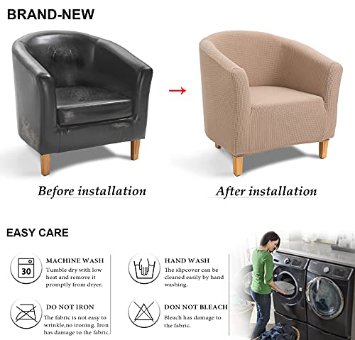Stretch Tub Chair Cover, Jacquard Club Chair Slipcover, Non-Slip Armchair Cover P125051