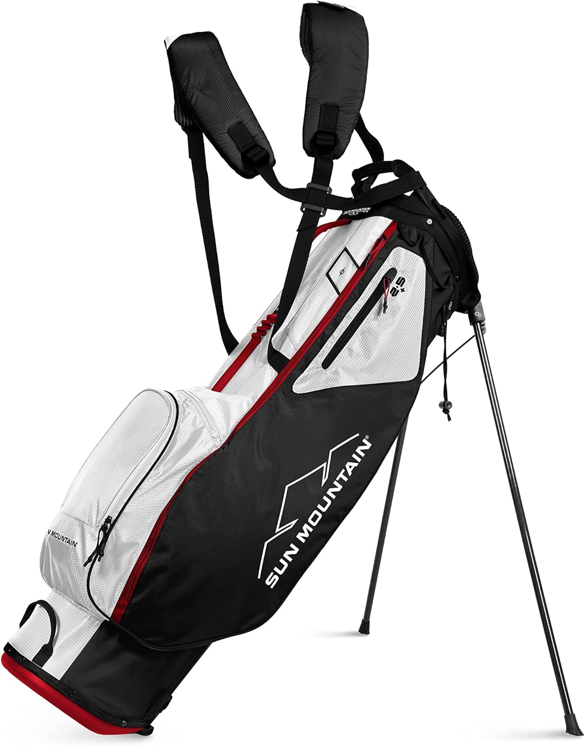 Sun Mountain Mens 2022 2.5+ Stand Carry Golf Bag (Black White Red)
