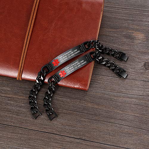 Medical Alert Bracelets for Men and Women Stainless Steel S12111