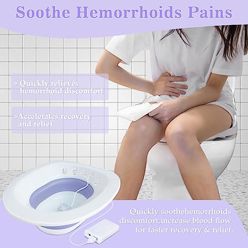 Electric Sitz Bath for Hemorrhoids, Foldable, Fits Universal Toilet Y860507