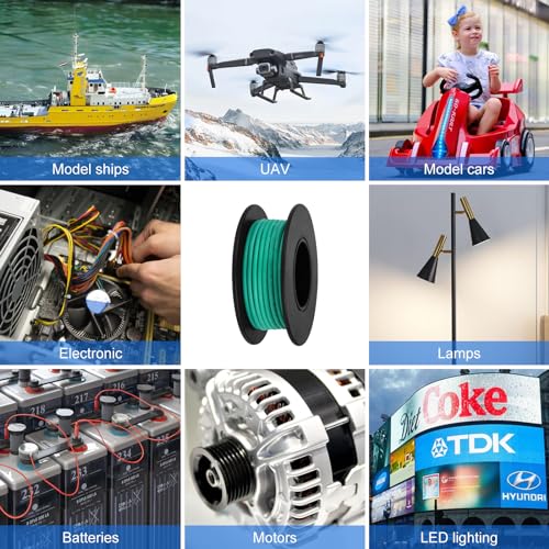22 AWG Stranded Wire Spool, 50ft, 8 Colors, Silicone Tinned Copper M6044