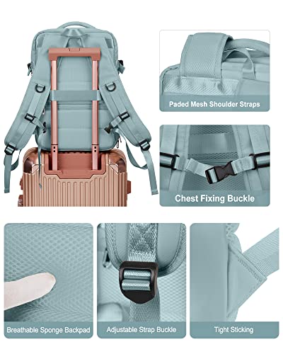 Large Laptop Travel Backpack for Women Carry On Airline Approved Expandable Work Personal Item Blue T159849