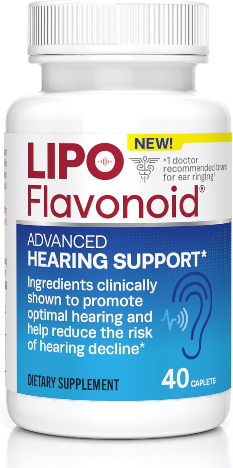 Lipo Flavonoid Advanced Hearing Support Daily Supplement, Helps Reduce The Risk of Hearing Decline and Promotes Optimal Hearing, 40 Caplets