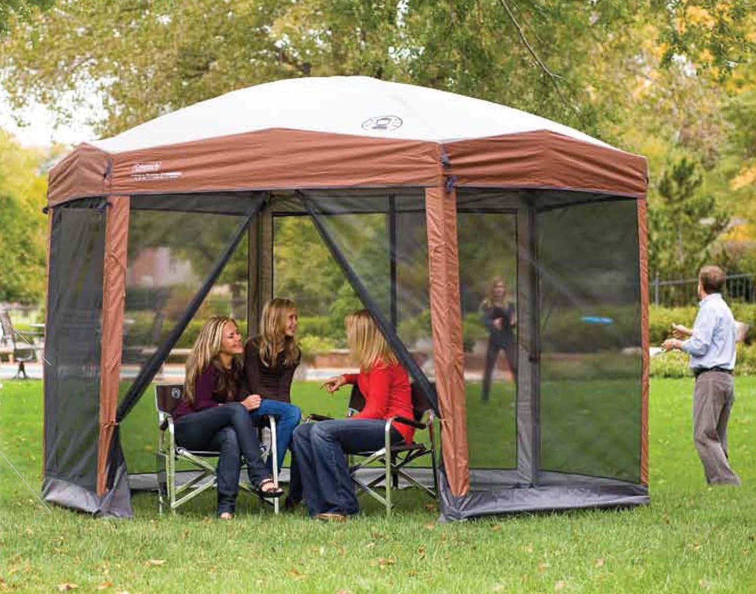 Outdoor Screen Canopy Tent with Instant Setup, 6 Person Cabin Tent T344457