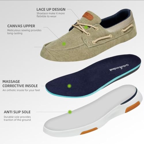 Men's Orthopedic Slip On Shoes for Plantar Fasciitis, Casual Canvas Loafers X612
