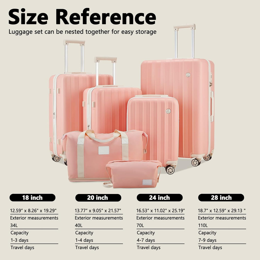 Luggage Set 4 Piece Expandable Hardside with Spinner Wheels TSA Lock O7180