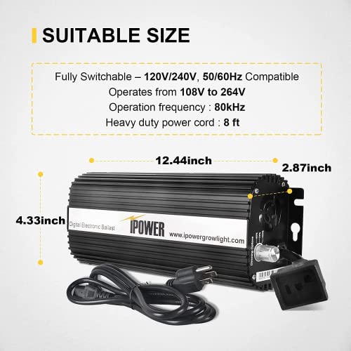 600W HPS MH Digital Dimmable Grow Light System with Air Cooled Reflector Hood G99834
