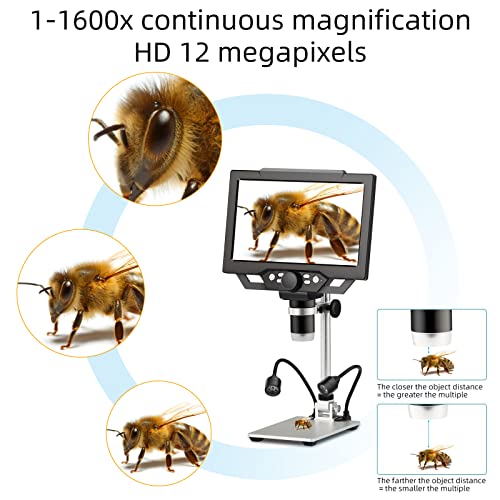 4.3 inch IPS Digital Microscope, 10-1000X Magnification, Handheld Camera with 32G TF Card R301213