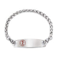 Medical Alert Bracelet for Women Interchangeable Stainless Steel Wheat Chain & Medic Health Information Tag Medical ID Emergency Bracelets for Seniors, 6-8in (Free Engraving)