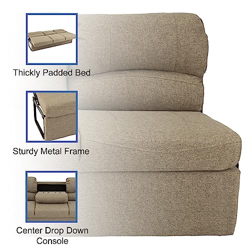 RV Jackknife Sleeper Sofa with Drop-Down Console, Cloth Fabric A2097