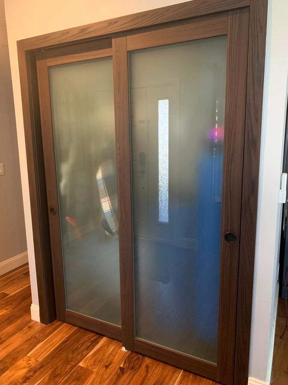 Frosted Glass Door Panel Slab 32 x 84 Solid Wood Core X147234