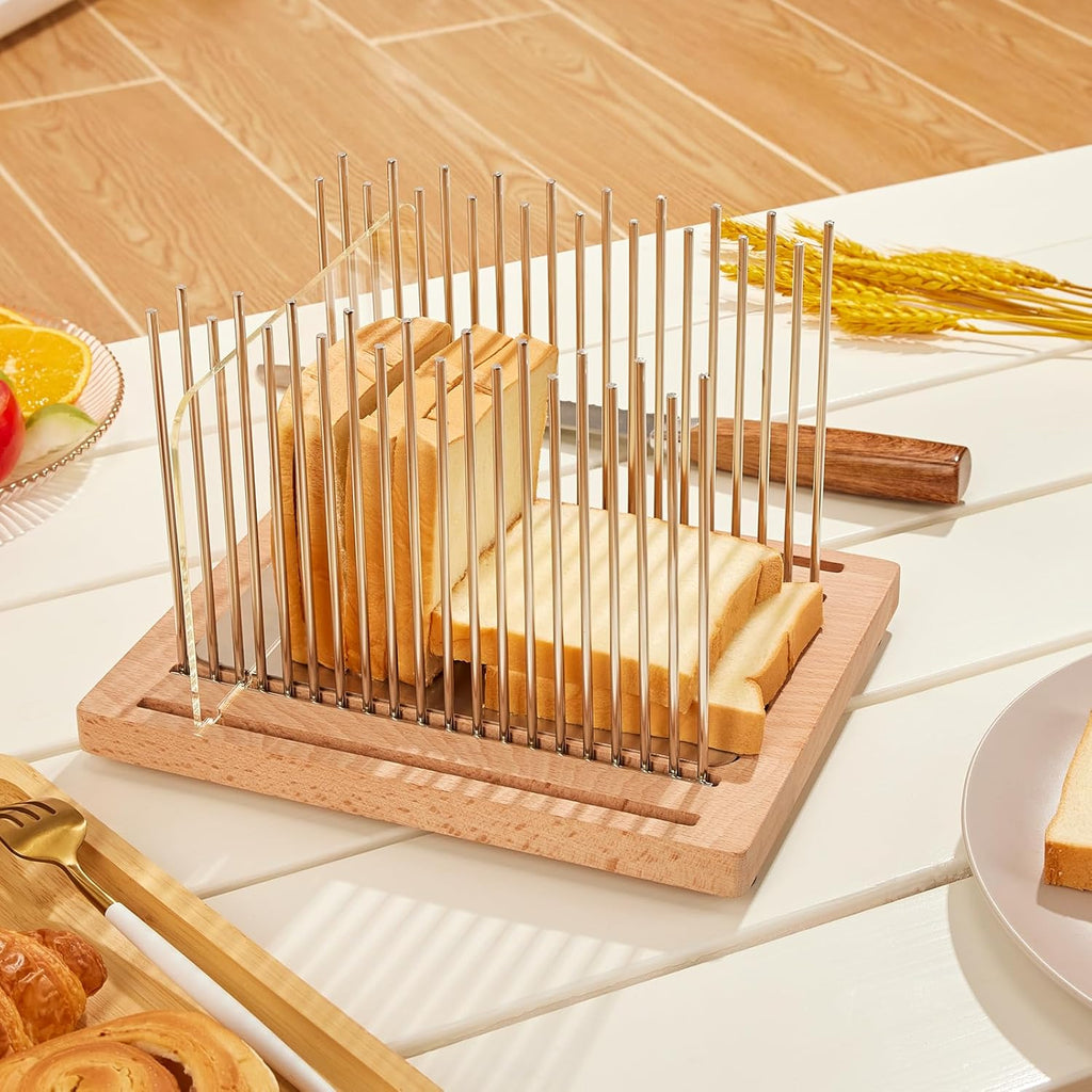 Stainless Steel Bread Slicer Guide with Beechwood Cutting Board R27345