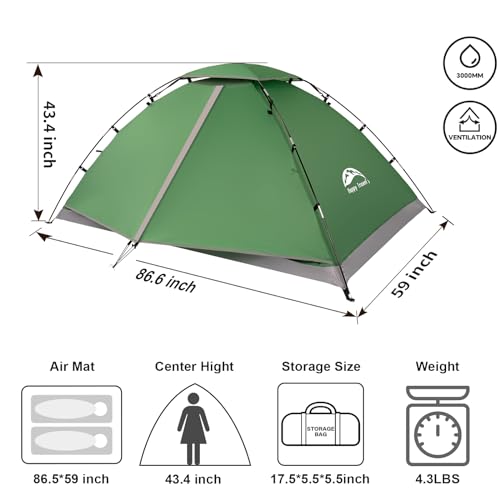 Backpacking Tent 1-2 Person Waterproof Dome Tent for Camping Hiking K774