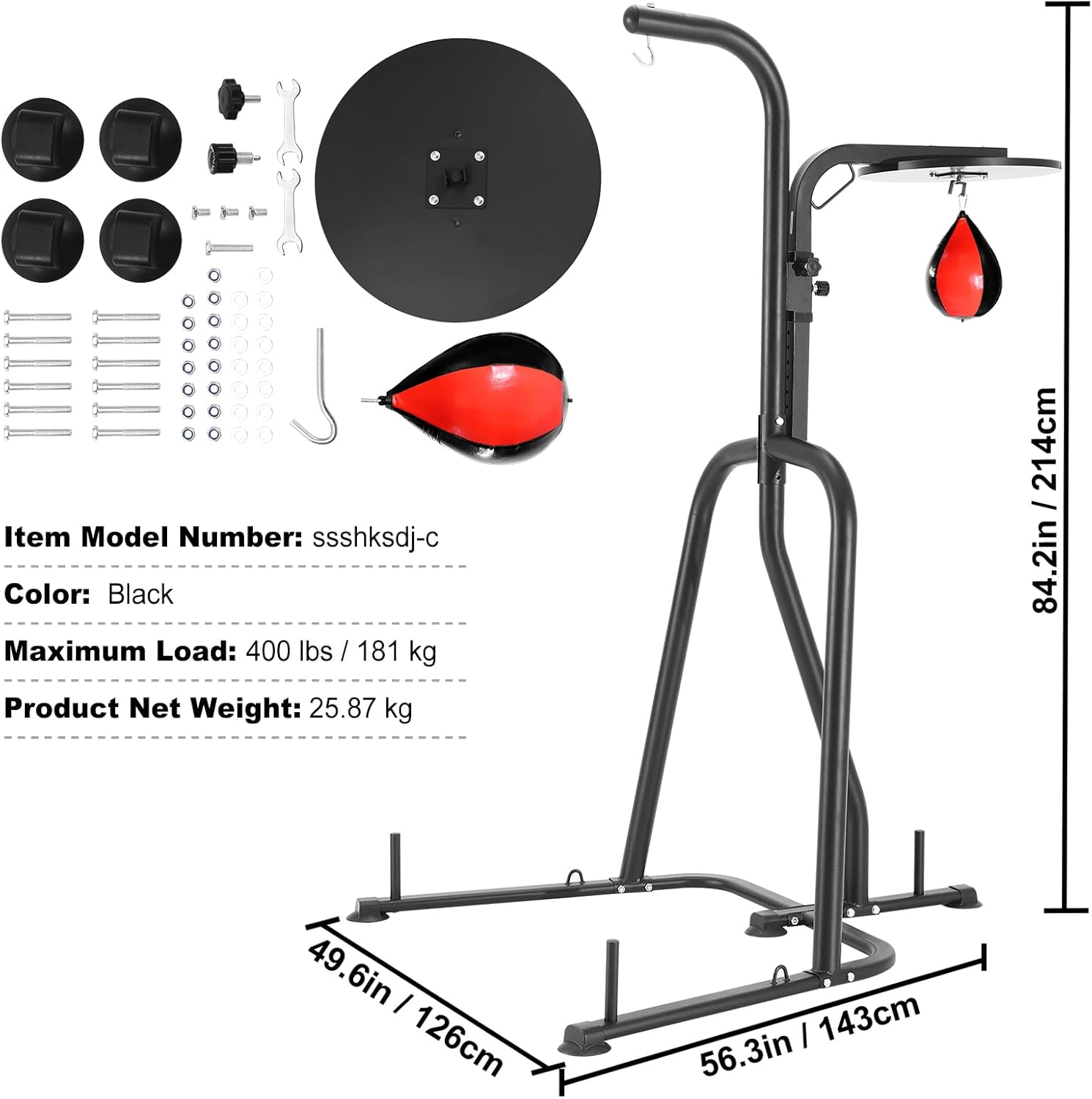 Heavy Duty Steel Punching Bag Stand for Home Gym E7655