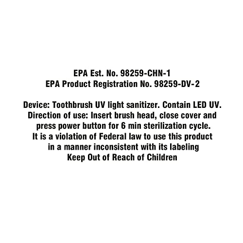 UV Toothbrush Sanitizer, Rechargeable, 3D Design Z4213