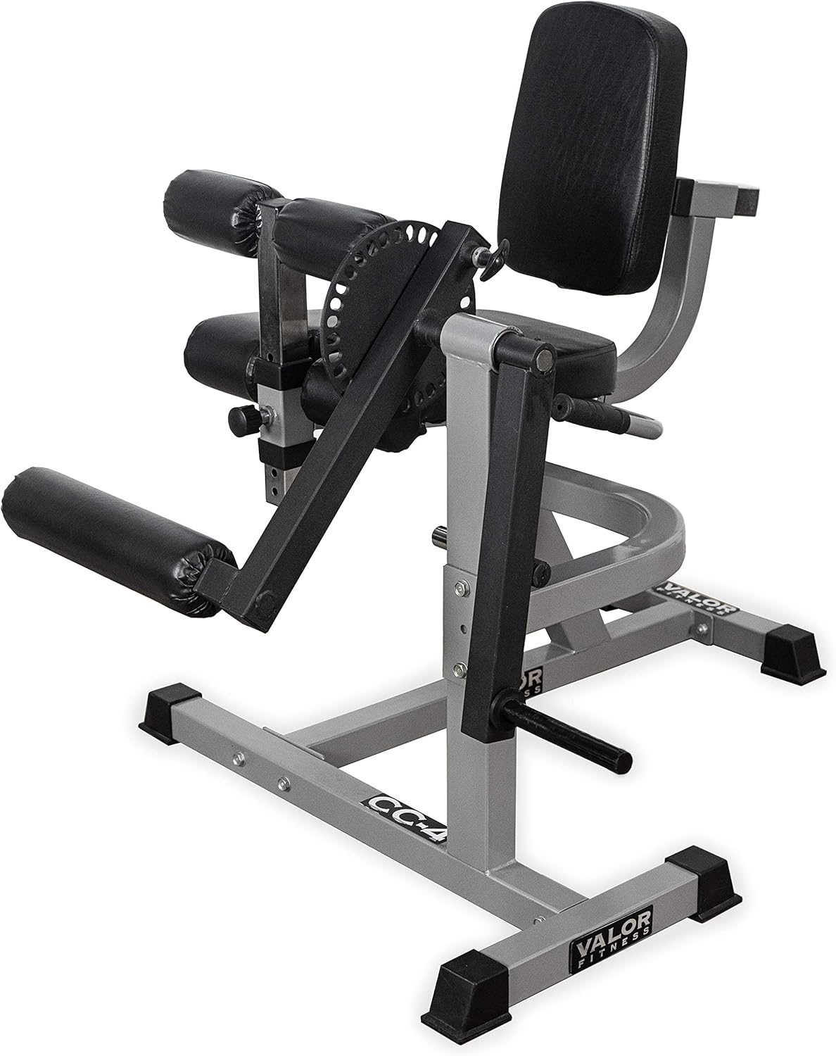 Valor Fitness CC-4 Adjustable Leg Curl Extension Machine 8 Positions- Plate Loaded Max Weight 150 lbs - Home Gym Hamstring Workout, Quad Exercise Equipment