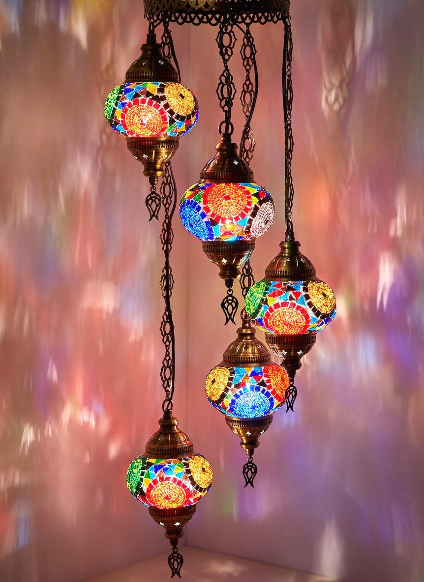 Mosaic Globe Chandelier Ceiling Pendant Light with 15ft Cord F355170