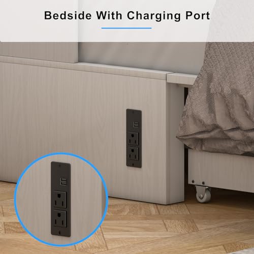 Murphy Cabinet Bed with Tri-fold Mattress and USB Charging Station H946117
