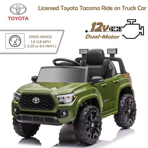 12V Kids Ride on Truck with Remote Control, 3 Speeds, Black U169