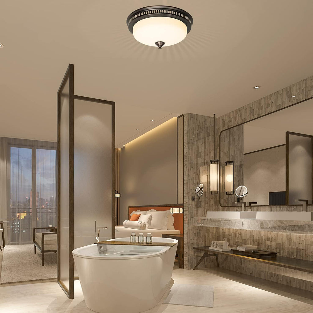 Round Exhaust Bathroom Fan with Warm Light and Nightlight A360