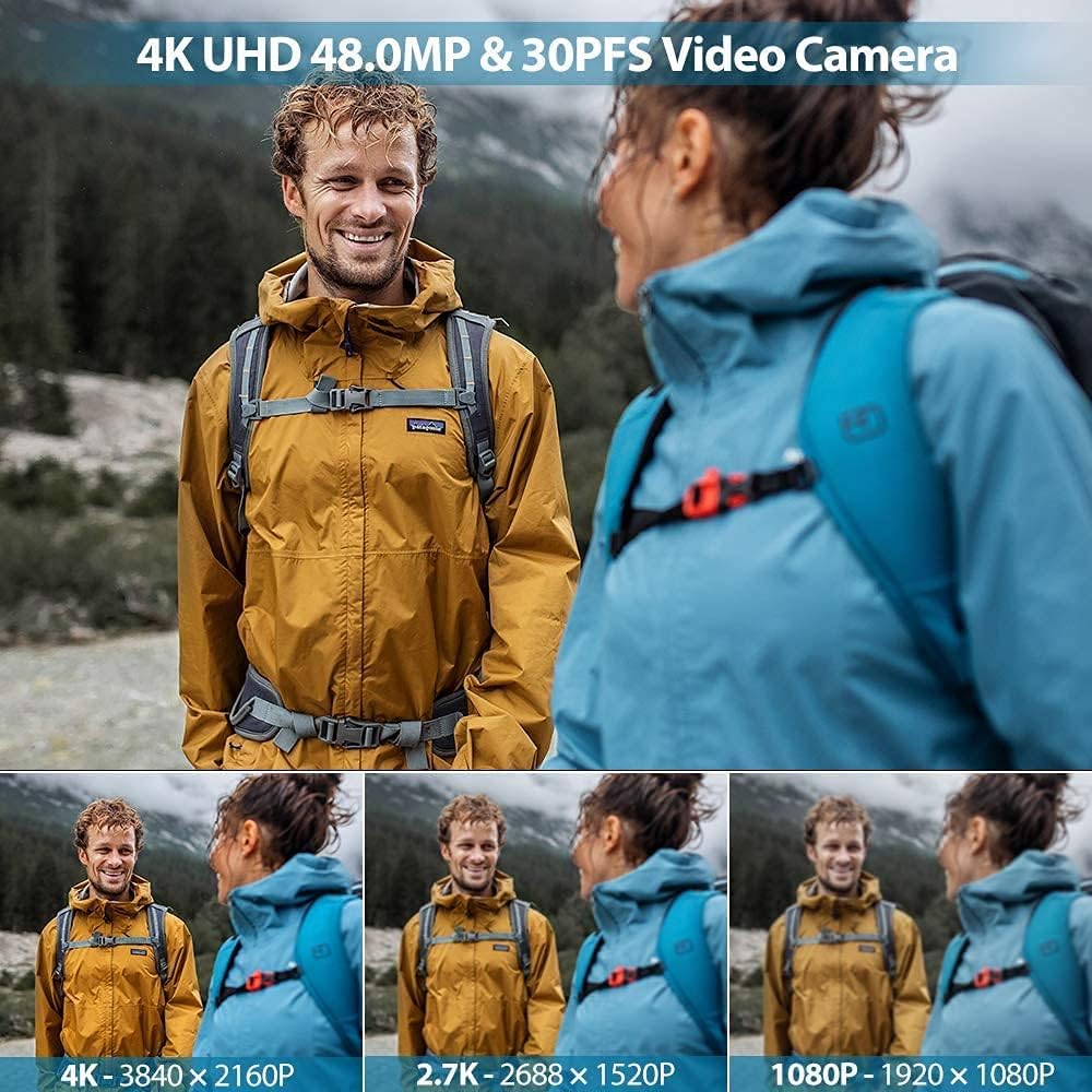 4K 48MP Camcorder with WiFi, Night Vision, Touch Screen and Remote N707
