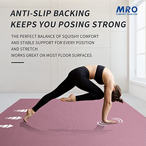Large Yoga Mat 72"x 48"x 9mm Non-Slip Extra Wide for Home Gym U1025