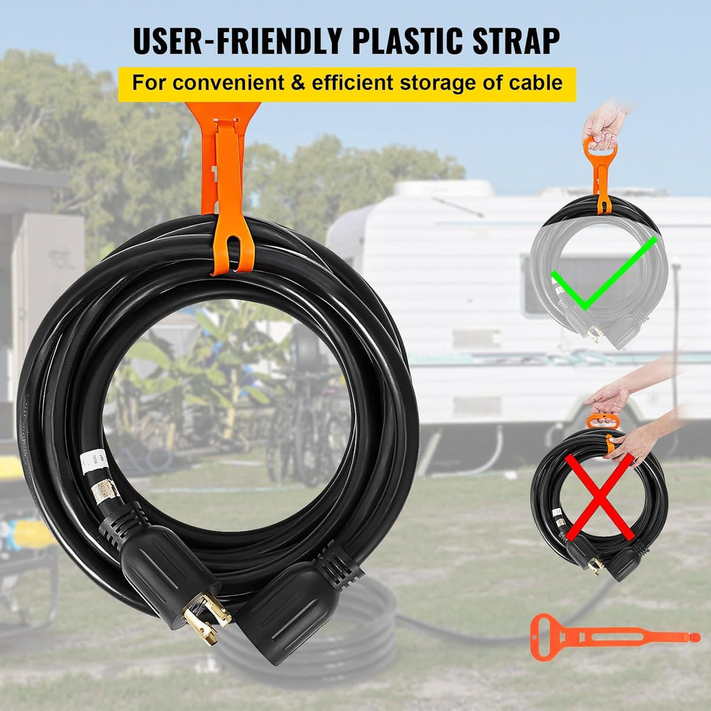 Generator Extension Cord 50Ft 30 Amp 4 Wire 10 Gauge Twist Lock V452923
