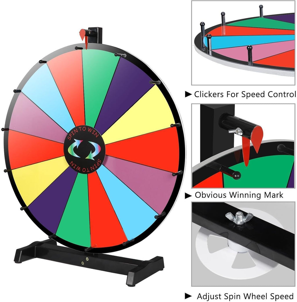 24" Prize Wheel with Detachable Stand Carnival Spinning Game U890