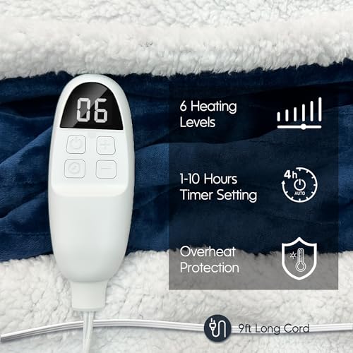 Heated Fleece Twin Electric Blanket with Timer E929