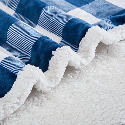 Sherpa Red and Black Buffalo Plaid Christmas Throw Blanket, Soft Cozy Fleece for Couch Bed Sofa A4681