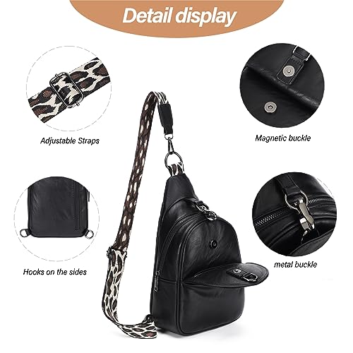 Women's PU Leather Crossbody Sling Bag with Credit Card Slots U962827
