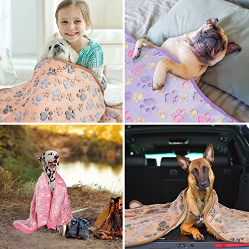 Dog Blanket Soft Fluffy Fleece Pet Mat Paw Print Design K506