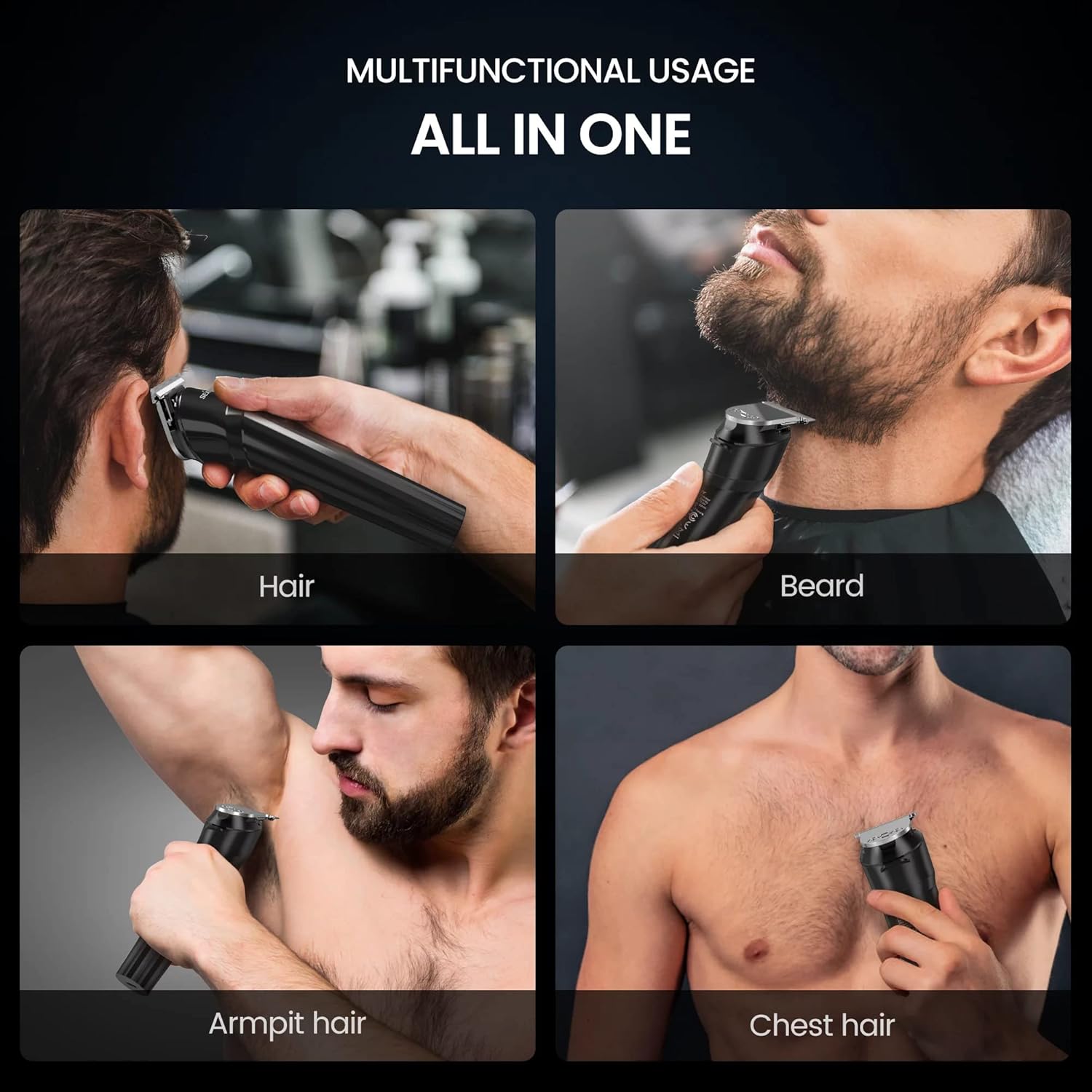 Electric Razor for Men, Body Hair Trimmer, Beard Trimmer with USB Rechargeable R14037