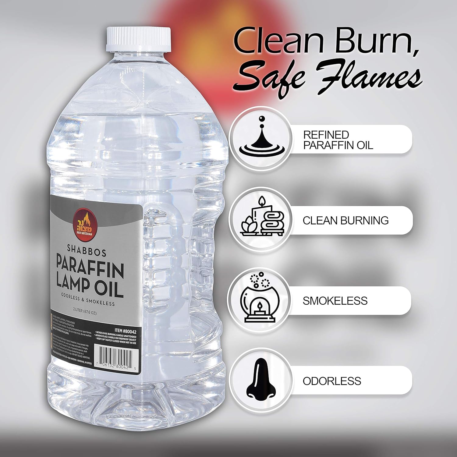Paraffin Lamp Oil - Smokeless, Odorless, Clean Burning Fuel, 2 Liter E274