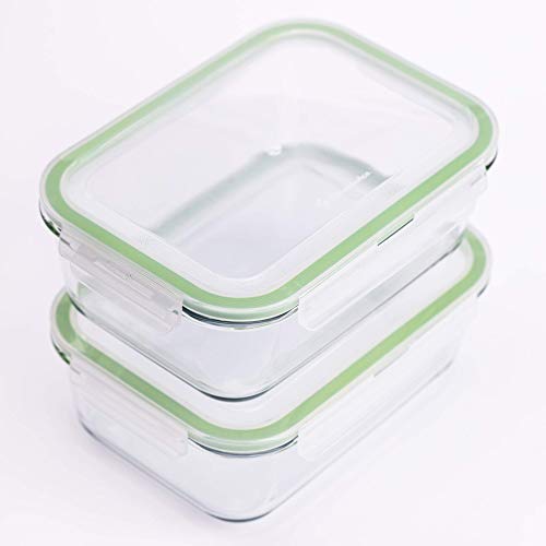 63 Oz Glass Food Storage Containers with Locking Lids, 2 Pack J801