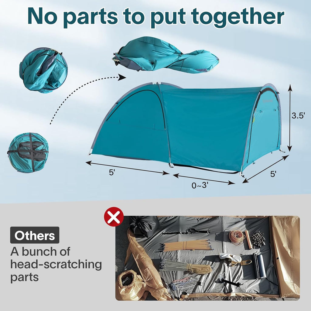 Truck Bed Tent for Camping, Waterproof Double Layer Pop Up, Fits 5.5-8 Ft Pickup Truck Y8456