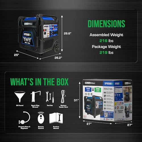 9,500-Watt Dual Fuel Digital Inverter Portable Generator P202
