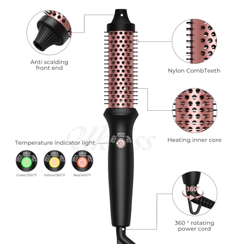 Rotating Hot Air Styler Brush, 3 Heat Settings, 2-in-1 Curl & Straighten D158